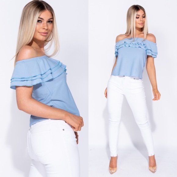 Paris&Pearle Tops - Darla Darling Off The Shoulder Bardot Top